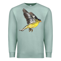 Seafoam Flying American Goldfinch Premium Sweatshirt - LillyAllenDesigns