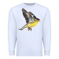 White Flying American Goldfinch Premium Sweatshirt - LillyAllenDesigns