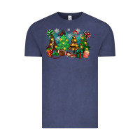 Vintage Denim christmas trees with football Vintage Tee - Zillion Design Studio