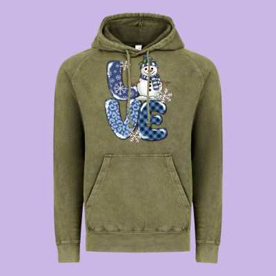 Vintage Hoodie love snowman