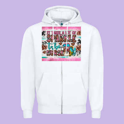It Takes A Lot Of Sparkle To Be A Nurse Zipper Hoodie Designed By Jahusdesignshop