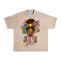 French Oak july girl afro woman summer Urban Heavy Tee - texasbilliewilder
