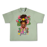Oil Green july girl afro woman summer Urban Heavy Tee - texasbilliewilder