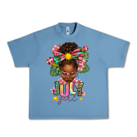 Pebble Blue july girl afro woman summer Urban Heavy Tee - texasbilliewilder