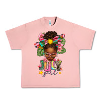 Salmon july girl afro woman summer Urban Heavy Tee - texasbilliewilder