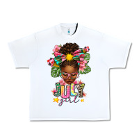 White july girl afro woman summer Urban Heavy Tee - texasbilliewilder
