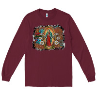 Burgundy virgin mary Long Sleeve Tee - SublimationCraftShop