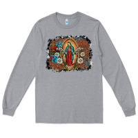 Heather Grey virgin mary Long Sleeve Tee - SublimationCraftShop