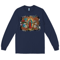 Navy virgin mary Long Sleeve Tee - SublimationCraftShop