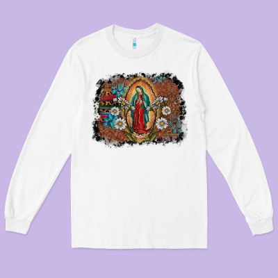 Virgin Mary Long Sleeve Tee Designed By Sublimationcraftshop
