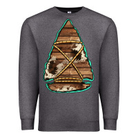 Charcoal Heather cowhide wooden arrowhead Premium Sweatshirt - Jasminsmagicworld