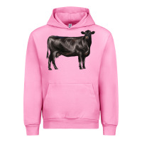 Fuchsia Pink black angus cow Urban Hoodie - LillyAllenDesigns