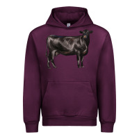 Mauve Wine black angus cow Urban Hoodie - LillyAllenDesigns