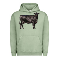 Pigment Oil Green black angus cow Urban Hoodie - LillyAllenDesigns