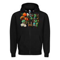 Black grow your own way Zipper Hoodie - AdoDesignShop