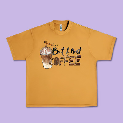 But First Coffee Urban Heavy Tee Designed By Barkaloodesign