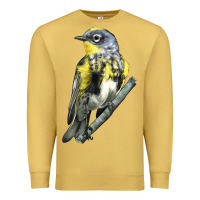 Antique Gold yellow rumped warbler Premium Sweatshirt - LillyAllenDesigns