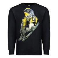 Black yellow rumped warbler Premium Sweatshirt - LillyAllenDesigns