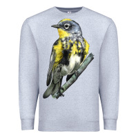 Heather Grey yellow rumped warbler Premium Sweatshirt - LillyAllenDesigns