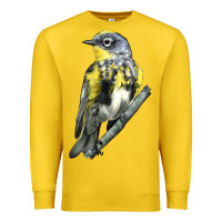 Lemon yellow rumped warbler Premium Sweatshirt - LillyAllenDesigns