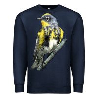 Navy yellow rumped warbler Premium Sweatshirt - LillyAllenDesigns