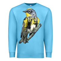 Ocean Blue yellow rumped warbler Premium Sweatshirt - LillyAllenDesigns