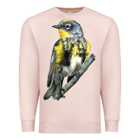 Pale Pink yellow rumped warbler Premium Sweatshirt - LillyAllenDesigns
