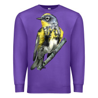 Purple yellow rumped warbler Premium Sweatshirt - LillyAllenDesigns