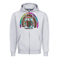 Heather Grey nurse life rainbow Zipper Hoodie - JahusDesignShop
