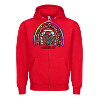 Red nurse life rainbow Zipper Hoodie - JahusDesignShop