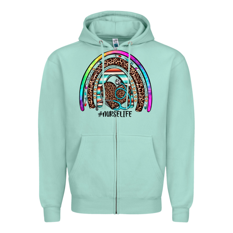 Nurse Life Rainbow Zipper Hoodie by JahusDesignShop | Teevron