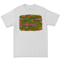 Dove Grey cinco de mayo sunflower and cactus background Premium Tee - Artiststas