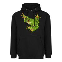 Black White Lipped Tree Frog Illustrations Heavyweight Hoodie - LillyAllenDesigns