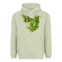 Matcha White Lipped Tree Frog Illustrations Heavyweight Hoodie - LillyAllenDesigns