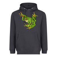 Smoke White Lipped Tree Frog Illustrations Heavyweight Hoodie - LillyAllenDesigns