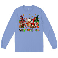 Colony Blue merry christmas buffalo gnomies Long Sleeve Tee - FaDigitalArtStudio
