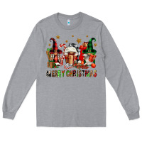 Heather Grey merry christmas buffalo gnomies Long Sleeve Tee - FaDigitalArtStudio