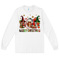 White merry christmas buffalo gnomies Long Sleeve Tee - FaDigitalArtStudio