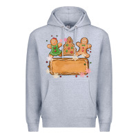 Heather Grey costom name christmas cookie Premium Hoodie - MaliasSmallBusiness