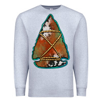 Heather Grey cowhide rusty arrowhead Premium Sweatshirt - Jasminsmagicworld