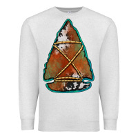 Oatmeal Heather cowhide rusty arrowhead Premium Sweatshirt - Jasminsmagicworld