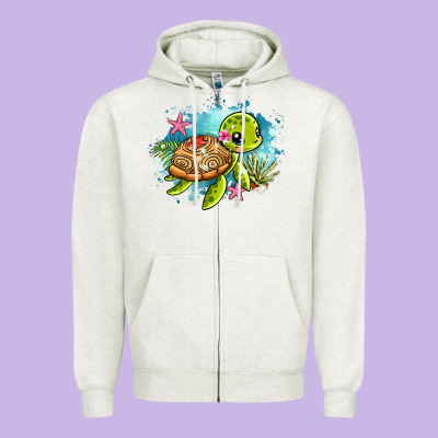 Ocean With Turtle Zipper Hoodie Designed By Adodesignshop
