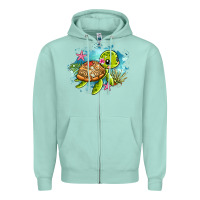 Seafoam ocean with turtle Zipper Hoodie - AdoDesignShop