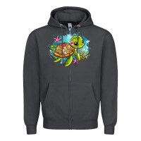 Smoke ocean with turtle Zipper Hoodie - AdoDesignShop