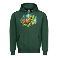 Sports Green ocean with turtle Zipper Hoodie - AdoDesignShop