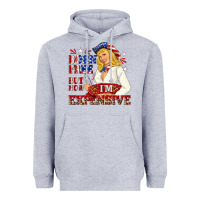 Heather Grey born free but now im expensive Heavyweight Hoodie - NancyCooperArtShop