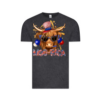 Vintage Black moorica with cow billie wilder Vintage Tee - texasbilliewilder