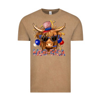 Vintage Coffee moorica with cow billie wilder Vintage Tee - texasbilliewilder