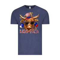 Vintage Denim moorica with cow billie wilder Vintage Tee - texasbilliewilder