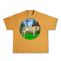 Peanut Butter christmas charolais bull and barnyard Urban Heavy Tee - RanaPortraitStore